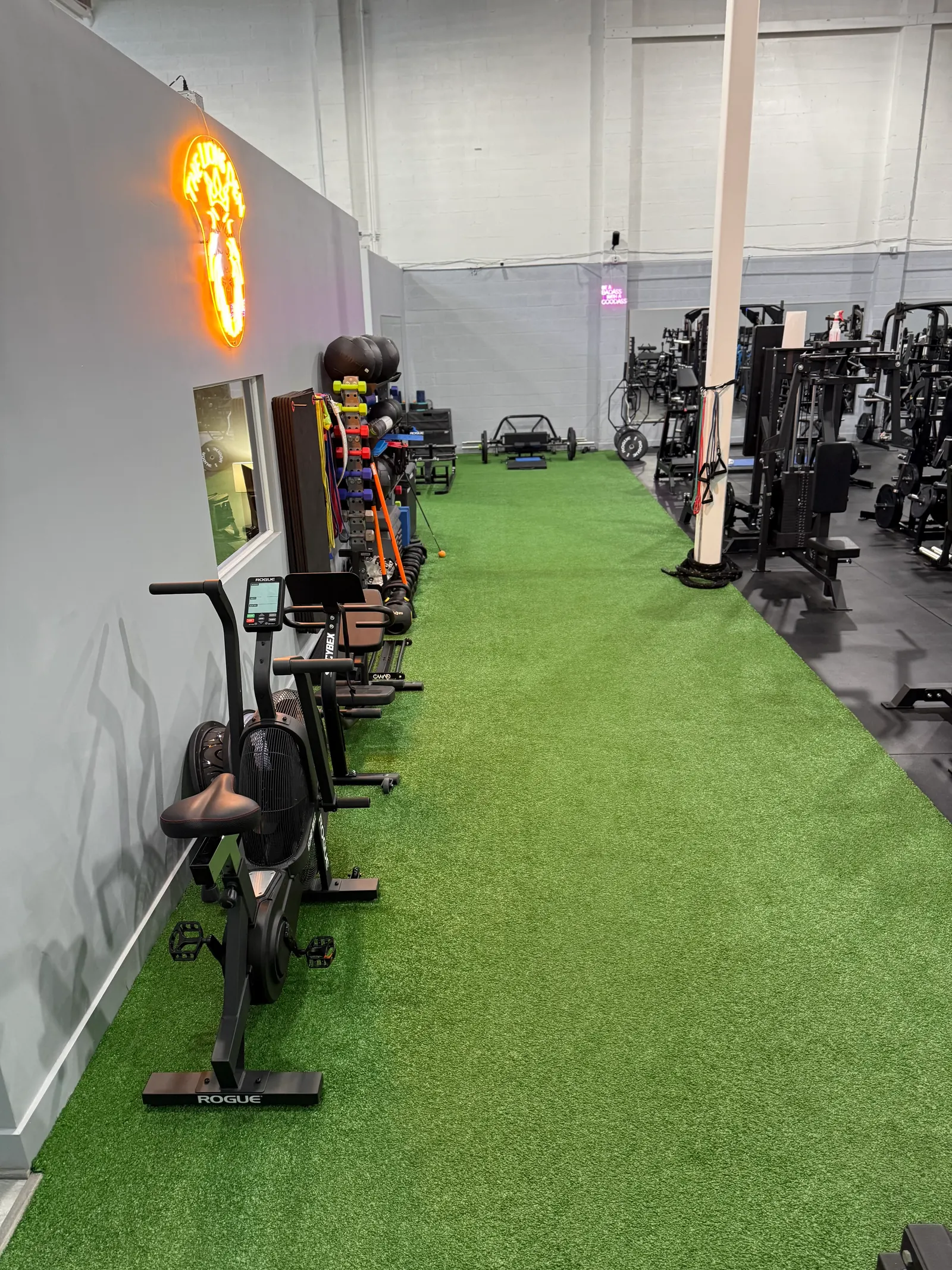 The private turf lane and training equipment at The Lions Den Boca near West Boca